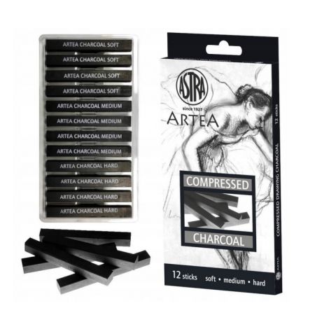 Węgiel rysunkowy prasowany Astra, 12 sztuk, 10mm - 2